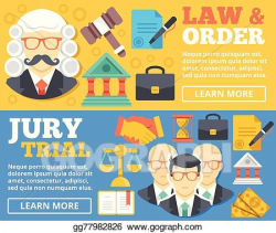 EPS Vector - Law & order, jury trial concept. Stock Clipart ...