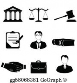 Clip Art Vector - Law, judge and justice icons. Stock EPS ...