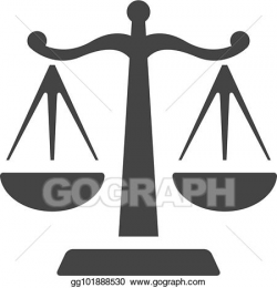 Vector Clipart - Bw icons - justice scale. Vector ...