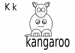 clipartist.net » Clip Art » k for kangaroo black white line animal ...