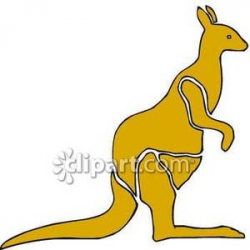 Brown Kangaroo Shape - Royalty Free Clipart Picture