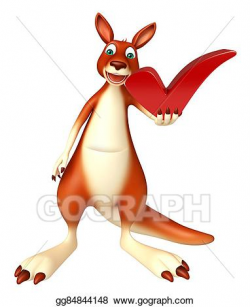 Stock Illustration - Cute kangaroo cartoon character with ...