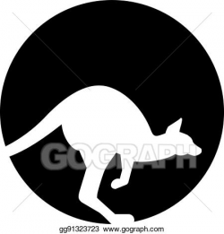 Vector Art - Kangaroo silhouette in front of moon. EPS ...