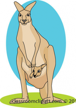 Kangaroo with Baby in Pouch Clipart - Clip Art Bay