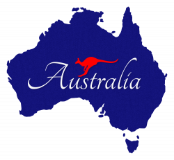 Plain Australia Map with Kangaroo - Rooweb Clipart