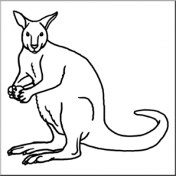 Clip Art: Kangaroo B&W I abcteach.com | abcteach