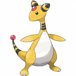 Ampharos - 181 - The tail's tip shines brightly and can be seen from ...