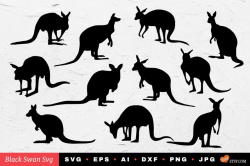 SVG | Kangaroo silhouettes - eps, svg, dxf, jpg, png Paper and Vinyl  Cutting , Wall Decal, clip art png