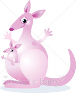Pink Kangaroos Clipart | Animal Baby Clipart