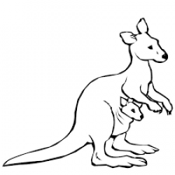 Image result for mama and baby kangaroo clipart outline ...