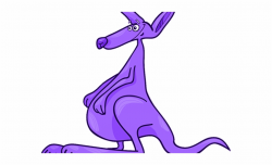 Kangaroo Clipart Purple Kangur Rysunek - Clip Art Library