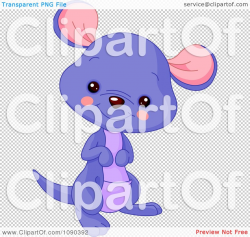 Clipart Cute Purple Baby Zoo Kangaroo Smiling - Royalty Free ...