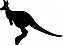 Free kangaroo clip art image hopping silhouette - Cliparting.com