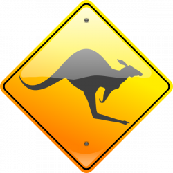 Kangaroo Sign Grey Clip Art at Clker.com - vector clip art online ...