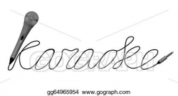 Drawing - Microphone for karaoke. Clipart Drawing gg64965954 - GoGraph