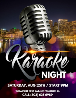 Karaoke night party flyer design. Click to customize ...