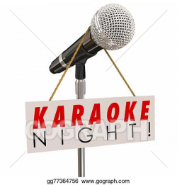 Stock Illustration - Karaoke night microphone sign ...
