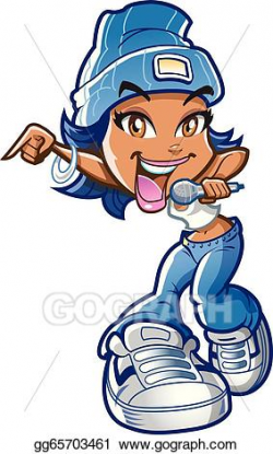 EPS Vector - Girl rapper. Stock Clipart Illustration ...