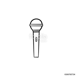 Microphone to sing and speak hand drawn outline doodle icon ...