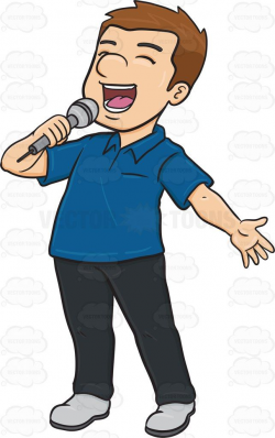 A man singing cheerfully into a microphone #activity ...
