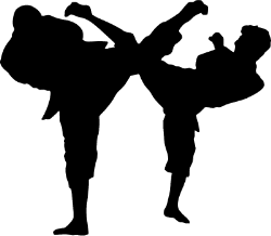 Karate Silhouette Clip Art | Generic Sports Figures (gold ...