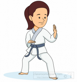Karate girl clipart black and white collection - ClipartAndScrap