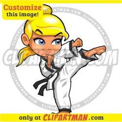Karate clipart Girl & Martial Arts cartoon Kick - Clipartman ...