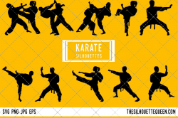 Karate silhouette, Karate boy clipart, Karate girl sports
