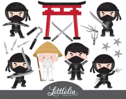 Black ninja clipart - karate clipart - 15042 | Products in ...