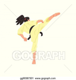 Vector Art - Karate professional fighter in kimono with ...