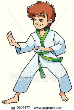 EPS Vector - Karate stance boy. Stock Clipart Illustration ...