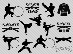 Karate svg bundle, karate clipart, karate monogram frame svg, martial arts  svg, png, dxf,silhouette