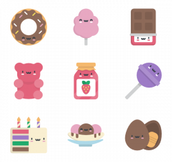 Flat kawaii food Icons - 467 free vector icons