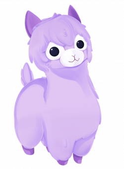 llama alpaca purple cute kawaii adorbs love kandy fanta...