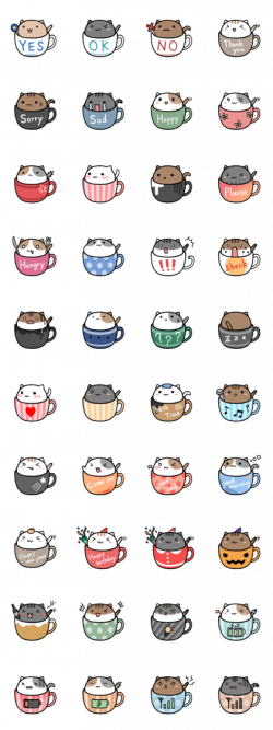 cafe nyan - LINE Erstellte Sticker … | Q | Pint…