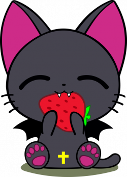 Nyanpire eating strawberry by Gintabro.deviantart.com on @DeviantArt ...