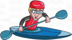 A happy man paddling a kayak #cartoon #clipart #vector ...