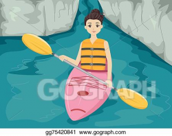 Vector Illustration - Kayak girl. EPS Clipart gg75420841 ...