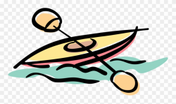 Kayaker Kayaks Rapids With Paddle Image Of - Canoe Cartoon ...