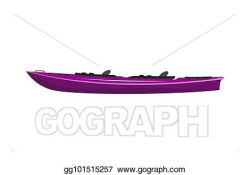Vector Stock - Side view purple kayak isolated icon. Clipart ...