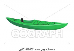 Vector Illustration - Side view green kayak isolated icon ...