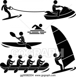EPS Illustration - Water sea sport skurfing rafting. Vector ...