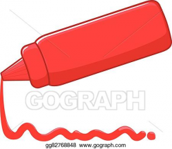 Vector Art - Ketchup spilling from bottle . EPS clipart gg82768848 ...