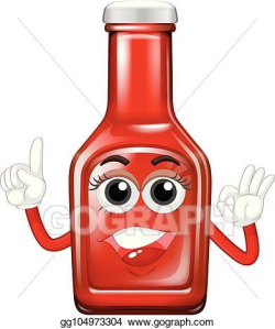 EPS Vector - Happy ketchup on white backgrund. Stock Clipart ...