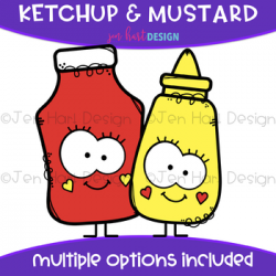 We Go Together Clipart- Ketchup and Mustard {jen hart Clip Art}