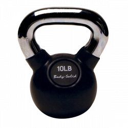 Body-Solid Iron Chrome Handle, Rubber Kettle Bell 10Lbs. (KBC10)