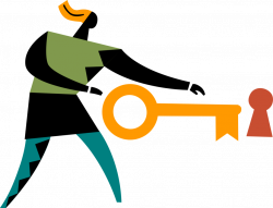 Key Opens Keyhole Lock - Vector Image