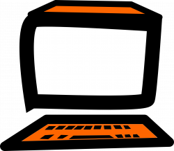 Drawing of a computer monitor with a keyboard free image