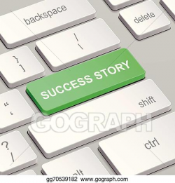 Vector Art - Success story concept with computer keyboard ...