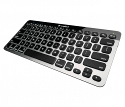 Illuminated, wireless keyboard features Logitech Easy-Switch with ...